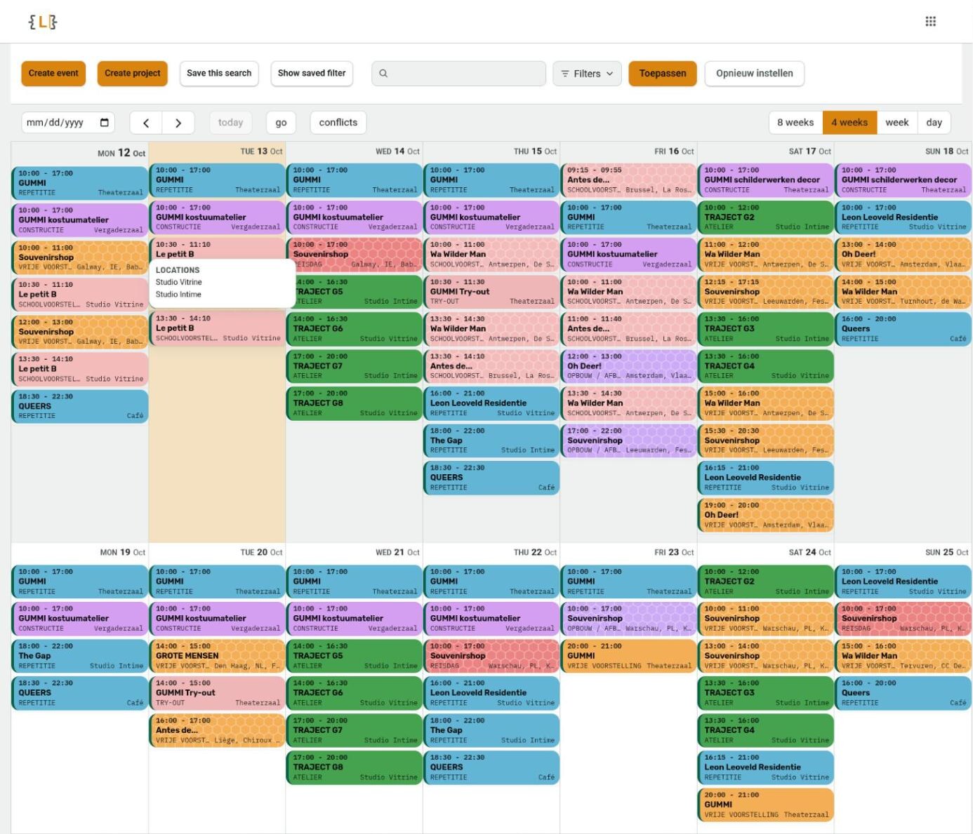 De Leonardo-kalender: twee weken met gekleurde activiteiten